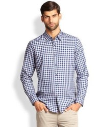 Saks Fifth Avenue Collection Gingham Plaid Sportshirt