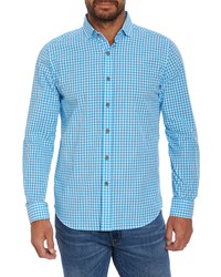 Robert Graham Conroe Check Print Button Up Shirt In Blue At Nordstrom