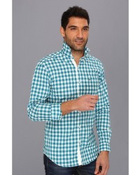 Lacoste Ls Button Down Large Gingham Poplin Shirt