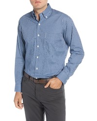 Peter Millar Regular Fit Stretch Cotton Silk Check Sport Shirt