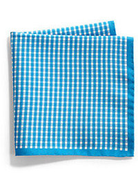 Saks Fifth Avenue Collection Gingham Paisley Silk Pocket Square