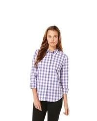 White and Blue Gingham Shirt