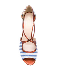 Lenora Striped Open Toe Sandals