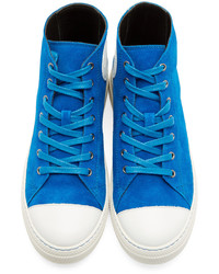 Pierre Hardy Cobalt Blue Suede Frisco Sneakers