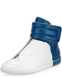 Maison Margiela Future Leather High Top Sneaker Whiteblue
