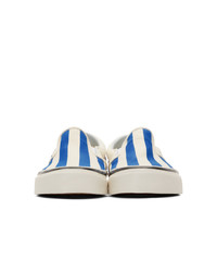 Vans Blue And White Striped Classic 98 Dx Slip On Sneakers