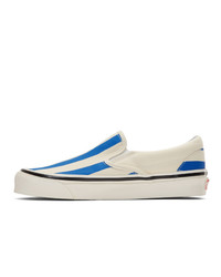 Vans Blue And White Striped Classic 98 Dx Slip On Sneakers