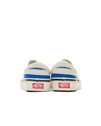 Vans Blue And White Striped Classic 98 Dx Slip On Sneakers