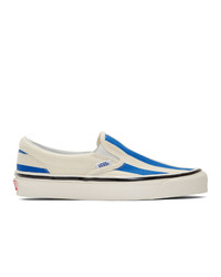 Vans Blue And White Striped Classic 98 Dx Slip On Sneakers