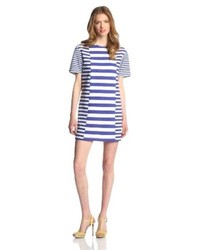 Rebecca Taylor Short Sleeve Striped Jersey Dress