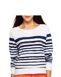 JCP Striped Sweatshirt  Petite