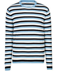 Marc by Marc Jacobs Silk Cotton Cashmere Striped Pullover