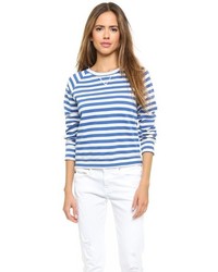 Solid Striped French Terry Pullover Top