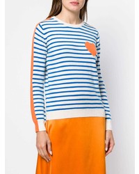 Chinti & Parker Striped Contrast Pocket Sweater