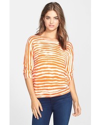 Vince Camuto Two By Watercolor Stripe Boatneck Pullover