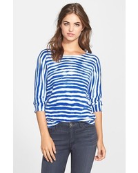 Vince Camuto Two By Watercolor Stripe Boatneck Pullover