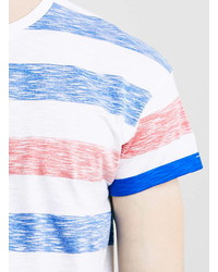 Topman Blue Red And White Stripe T Shirt