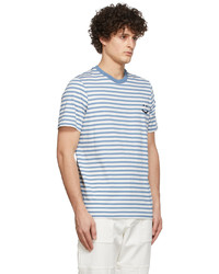 Ps By Paul Smith Blue White Stripe Happy T Shirt