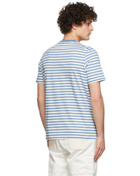 Ps By Paul Smith Blue White Stripe Happy T Shirt