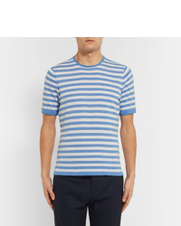 Enlist Striped Knitted Cotton T Shirt