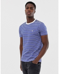 French Connection Feeder Yarn Dye Striped T Shirtbright Blue