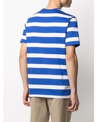 Paul & Shark Horizontal Stripe Print Cotton T Shirt
