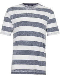 Topman Indigo Burnout Stripe T Shirt