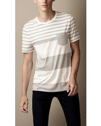 Burberry Liquid Soft Cotton Striped T Shirt