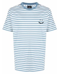 PS Paul Smith Logo Print Striped Short Sleeved T Shirt