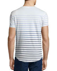 Orelebar Brown Orlebar Brown Gradient Stripe Short Sleeve T Shirt Whiteblue