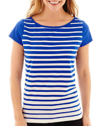 Liz Claiborne Short Sleeve Striped T Shirt
