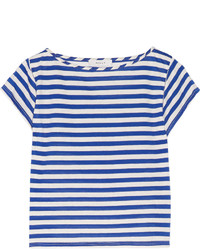 Milly Striped Cotton Blend T Shirt