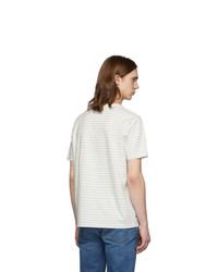 Frame White And Blue Stripe Pocket T Shirt