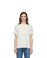 Frame White And Blue Stripe Pocket T Shirt