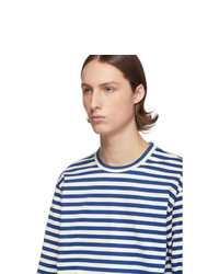 Junya Watanabe Blue And White Striped Long Sleeve T Shirt