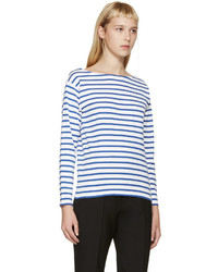 Saint Laurent Blue White Striped T Shirt