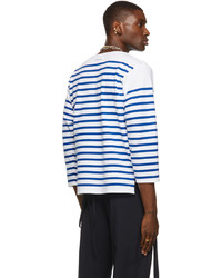 Jean Paul Gaultier White Blue Les Marins Sailor Long Sleeve T Shirt