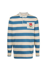 Kent & Curwen Rose Patch Striped Polo Shirt