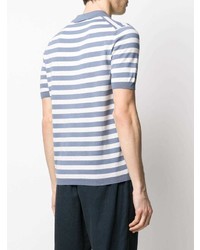 La Fileria For D'aniello V Neck Striped Pattern Polo Shirt