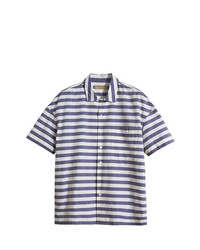Burberry Short Sleeve Striped Cotton Shirt
