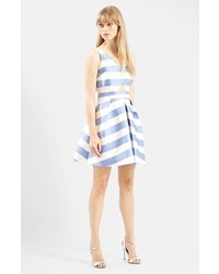 Topshop Stripe V Neck Cutout Dress