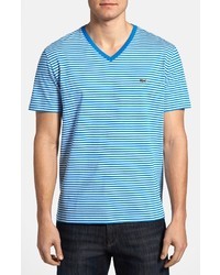 White and Blue Horizontal Striped T-shirt
