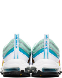 Nike White Blue Air Max 97 Sneakers