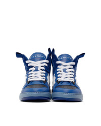 Givenchy Blue Three Toned Wing High Top Sneakers