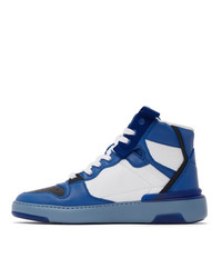 Givenchy Blue Three Toned Wing High Top Sneakers