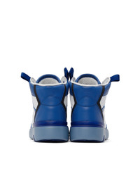 Givenchy Blue Three Toned Wing High Top Sneakers