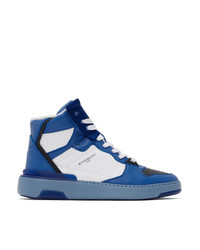Givenchy Blue Three Toned Wing High Top Sneakers