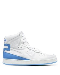Diadora High Top Panelled Leather Sneakers
