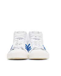 adidas Originals White And Blue Basket Profi Sneakers