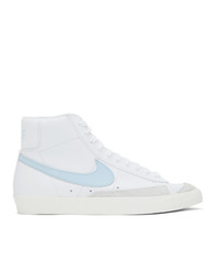 Nike White And Blue Blazer Mid 77 Vintage Sneakers